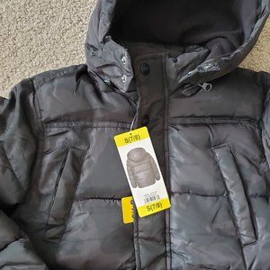 New Boys DNKY jacket size 7-8 dark gray detachable hood